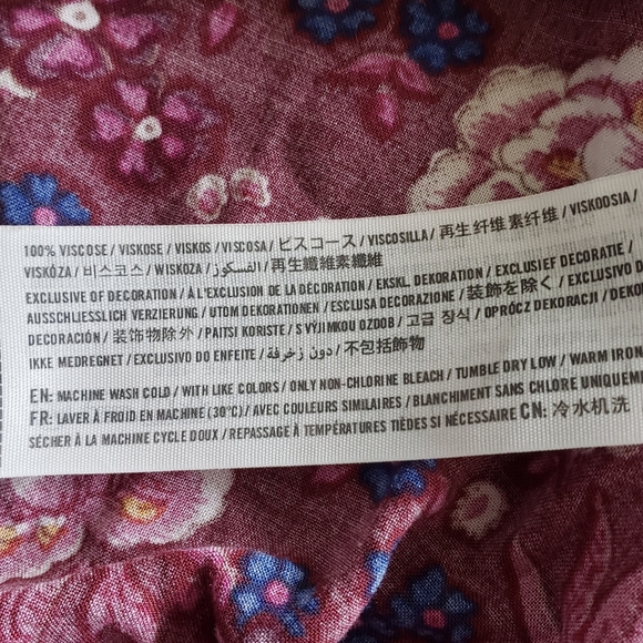 Hollister magenta large floral button mini circle skirt elastic waist Size Large - Picture 5 of 5